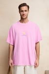 SAMANTHO Erkek Yumuşak Ve Organik Pamuklu Yıkamalı Baskı Detaylı Pembe T-Shirt