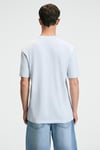SAVOR Erkek Oversize %100 Pamuk Baskılı Yuvarlak Yaka Mavi T-Shirt