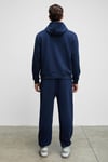 SCARN Erkek Pamuklu İçi Polarlı Nakışlı Kapüşonlu Relaxed Koyu Lacivert Sweatshirt