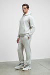 SCARN Erkek Pamuklu İçi Polarlı Nakışlı Kapüşonlu Relaxed Gri Sweatshirt