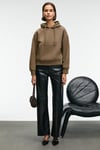SELENE Kadın Kapüşonlu Kangru Cepli Regular Fit Vizon Sweatshirt