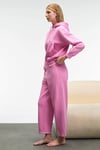 SELENE Kadın Kapüşonlu Kangru Cepli Regular Fit Pembe Sweatshirt