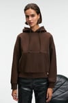 SELENE Kadın Kapüşonlu Kangru Cepli Regular Fit Kahverengi Sweatshirt