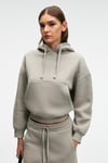 SELENE Kadın Kapüşonlu Kangru Cepli Regular Fit Açık Gri Sweatshirt