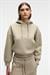 SELENE Kadın Kapüşonlu Kangru Cepli Regular Fit Taş Rengi Sweatshirt