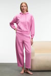 SELENE Kadın Kapüşonlu Kangru Cepli Regular Fit Pembe Sweatshirt