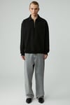 SHIFTD Erkek Bisiklet Yaka Uzun Kollu Fermuarlı Siyah Sweatshirt