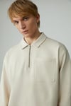 SHIFTD Erkek Bisiklet Yaka Uzun Kollu Fermuarlı Bej Sweatshirt