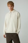 SHIFTD Erkek Bisiklet Yaka Uzun Kollu Fermuarlı Bej Sweatshirt