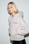 SILENT Kadın Kapüşonlu Organik Pamuklu İçi Polarlı Kangru Cepli Baskılı Nakışlı Açık Lila Sweatshirt
