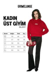SILENT Kadın Kapüşonlu Organik Pamuklu İçi Polarlı Kangru Cepli Baskılı Nakışlı Kırmızı Sweatshirt