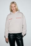 SILENT Kadın Kapüşonlu Organik Pamuklu İçi Polarlı Kangru Cepli Baskılı Nakışlı Açık Lila Sweatshirt