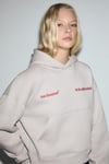 SILENT Kadın Kapüşonlu Organik Pamuklu İçi Polarlı Kangru Cepli Baskılı Nakışlı Açık Lila Sweatshirt