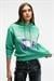 SLOPANE Kadın Rahat Kesim Kapüşonlu Baskılı Yeşil Sweatshirt