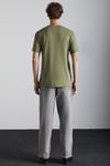 Solo Erkek %100 Organik Pamuklu Kalın Dokulu Comfort Fit Bisiklet Yakalı Haki T-Shirt