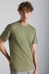 Solo Erkek %100 Organik Pamuklu Kalın Dokulu Comfort Fit Bisiklet Yakalı Haki T-Shirt