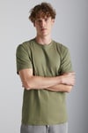 Solo Erkek %100 Organik Pamuklu Kalın Dokulu Comfort Fit Bisiklet Yakalı Haki T-Shirt