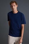 Solo Erkek %100 Organik Pamuklu Kalın Dokulu Comfort Fit Bisiklet Yakalı Lacivert T-Shirt