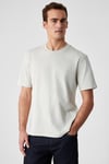 Solo Erkek %100 Organik Pamuklu Kalın Dokulu Comfort Fit Bisiklet Yakalı Açık Bej T-Shirt