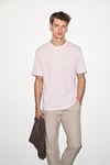 Solo Erkek %100 Organik Pamuklu Kalın Dokulu Comfort Fit Bisiklet Yakalı Pembe T-Shirt