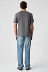 Solo Erkek %100 Organik Pamuklu Kalın Dokulu Comfort Fit Bisiklet Yakalı Gri T-Shirt