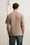 Solo Erkek %100 Organik Pamuklu Kalın Dokulu Comfort Fit Bisiklet Yakalı Vizon T-Shirt