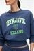 SORELLIA Kadın Bisiklet Yaka Üzerine Oturan Beli Korseli Baskılı Regular Lacivert Sweatshirt