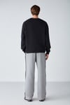 STEPHAN Erkek Yumuşacık Kışlık Kumaşlı 3 İplik Organik Pamuk Örme Oversize Siyah Sweatshirt
