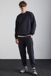 STEPHAN Erkek Yumuşacık Kışlık Kumaşlı 3 İplik Organik Pamuk Örme Oversize Antrasit Sweatshirt