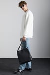 Stephan Erkek Yumuşacık Kumaşlı Organik Pamuklu Oversize Fit Yuvarlak Yakalı Ekru Sweatshirt