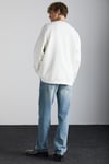 Stephan Erkek Yumuşacık Kumaşlı Organik Pamuklu Oversize Fit Yuvarlak Yakalı Ekru Sweatshirt