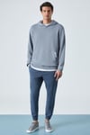 SUSTAINY Erkek Oversize Kapüşonlu Uzun Kollu Gri Sweatshirt