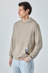 SUSTAINY Erkek Oversize Kapüşonlu Uzun Kollu Vizon Sweatshirt