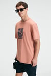 SWEET Erkek %100 Pamuk Oversize Fit Baskılı Kısa Kollu Yuvarlak Yakalı Yavruağzı T-Shirt