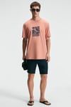 SWEET Erkek %100 Pamuk Oversize Fit Baskılı Kısa Kollu Yuvarlak Yakalı Yavruağzı T-Shirt