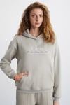TAINA Kadın Nakış Detaylı Organik Pamuk Şehir Temalı Regular Kapüşonlu Bej Sweatshirt