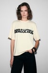 TAMBEZA Kadın %100 Pamuk Yumuşak Kumaşlı Baskı Detaylı Sarı T-Shirt
