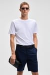 TEEMO Erkek Yanları Cepli Fermuarlı Likralı Slim Fit Lacivert Şort