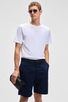 TEEMO Erkek Yanları Cepli Fermuarlı Likralı Slim Fit Lacivert Şort