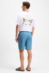 TEEMO Erkek Yanları Cepli Fermuarlı Likralı Slim Fit İndigo Şort