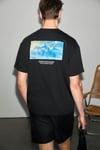 TIBURCIO Erkek %100 Organik Pamuklu Yuvarlak Yakalı Baskı Detaylı Siyah T-Shirt