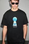 TIBURCIO Erkek %100 Organik Pamuklu Yuvarlak Yakalı Baskı Detaylı Siyah T-Shirt
