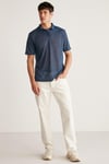 TOBY Keten Görünümlü Regular Lacivert Tekli Polo Yaka T-Shirt