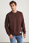 TRAVIS Erkek Organik Kumaşlı Yumuşacık Regular Fit Yuvarlak Yakalı Koyu Kahverengi Sweatshirt