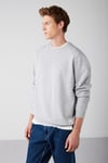 TRAVIS Erkek Organik Kumaşlı Yumuşacık Regular Fit Yuvarlak Yakalı Grimelanj Sweatshirt