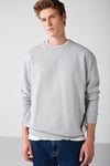 TRAVIS Erkek Organik Kumaşlı Yumuşacık Regular Fit Yuvarlak Yakalı Grimelanj Sweatshirt