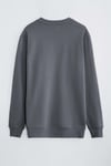 TRAVIS Erkek Organik Kumaşlı Yumuşacık Regular Fit Yuvarlak Yakalı Koyu Gri Sweatshirt