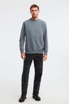 TRAVIS Erkek Organik Kumaşlı Yumuşacık Regular Fit Yuvarlak Yakalı Koyu Gri Sweatshirt