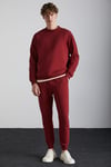 TRAVIS Erkek Organik Kumaşlı Yumuşacık Regular Fit Yuvarlak Yakalı Bordo Sweatshirt