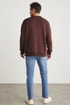 TRAVIS Erkek Organik Kumaşlı Yumuşacık Regular Fit Yuvarlak Yakalı Koyu Kahverengi Sweatshirt